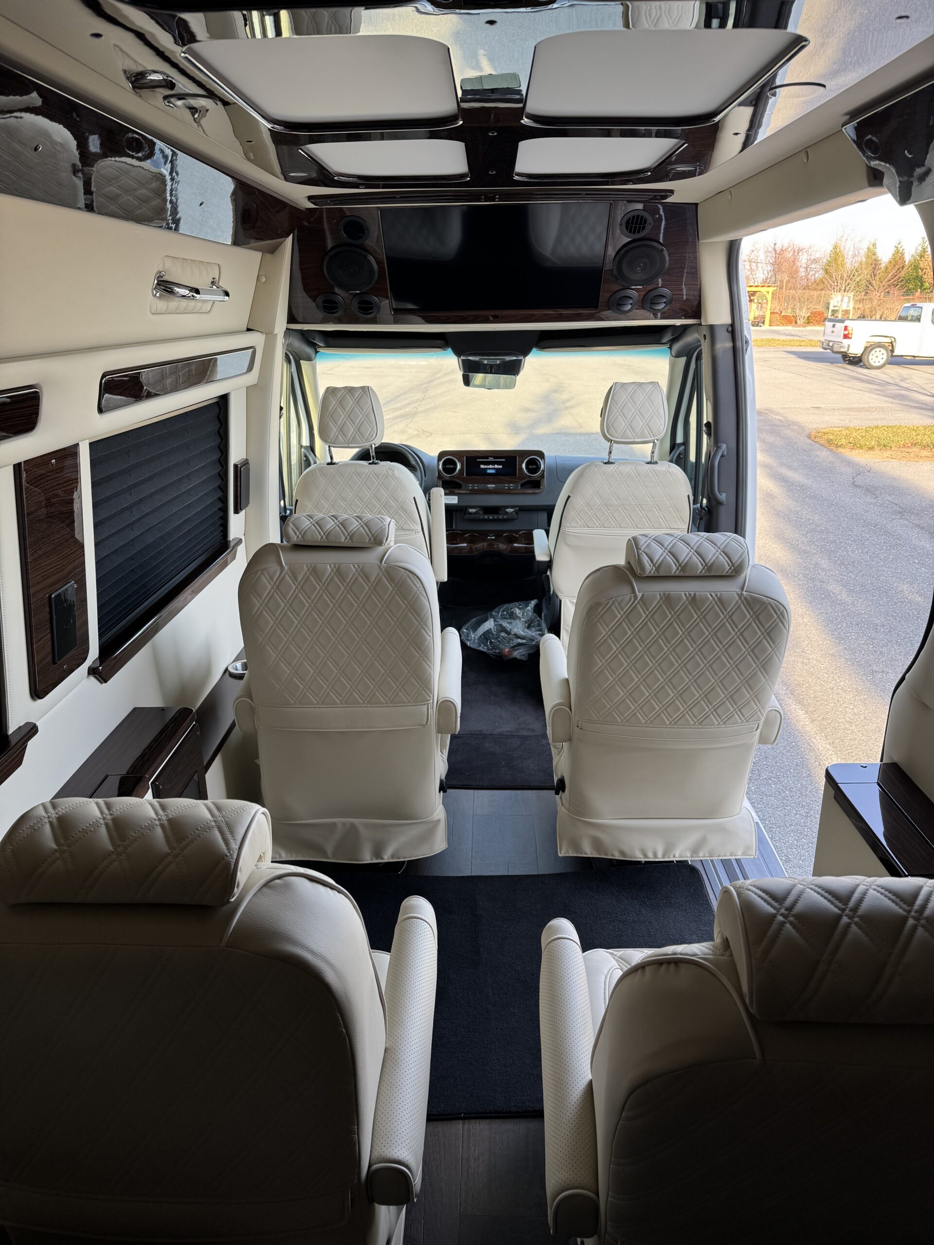 Interior view of the luxury van